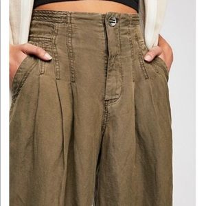 Free People Orion Trouser Pant in Moss